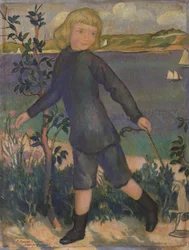 Joel mit einem Holzpferd in Perros, c.1896